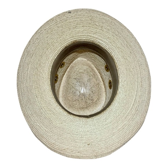 Vintage Handcrafted Palm Leaf Hat From Sun Body Houston Size 8 1/4 - Picture 6 of 7